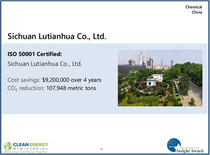 瀘天化股份公司榮獲“全球能源管理領導洞察力獎”